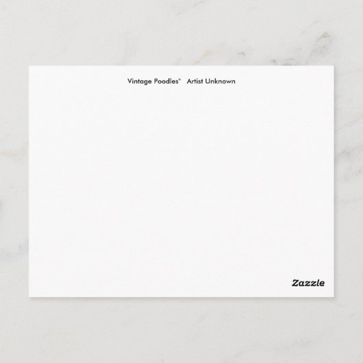 Carte Postale Poodles vintages (Dos)