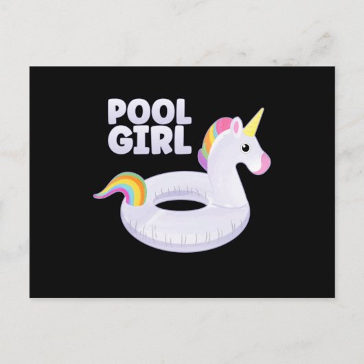 Carte Postale Pool Girl Unicorn Float Party Summer Vacances (Devant)