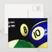 Carte Postale Pool Table Balls Grunge Style (Devant / Derrière)