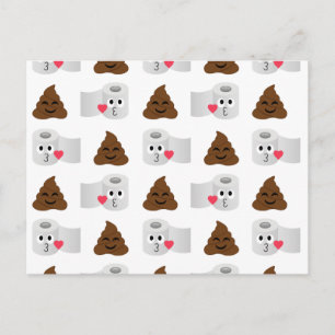 Carte Postale poop emoji et papier de toilette