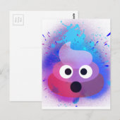 Carte Postale Poop Emoji Spray Peinture Art (Devant / Derrière)