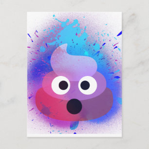 Carte Postale Poop Emoji Spray Peinture Art