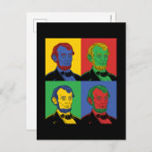 Carte Postale Pop Art Abraham Lincoln (Devant / Derrière)