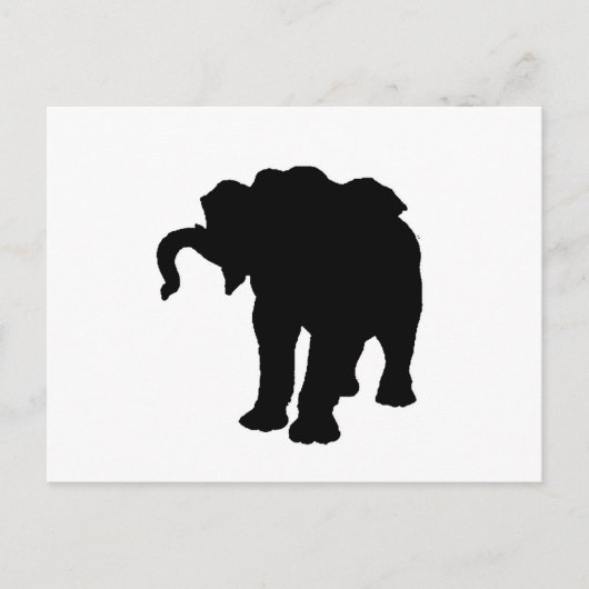 Carte Postale Pop Art Baby Elephant Silhouette (Devant)