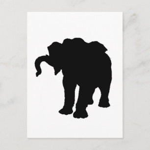 Carte Postale Pop Art Baby Elephant Silhouette