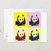 Carte Postale Pop Art Baby Pandas (Devant / Derrière)
