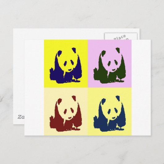 Carte Postale Pop Art Baby Pandas (Devant / Derrière)