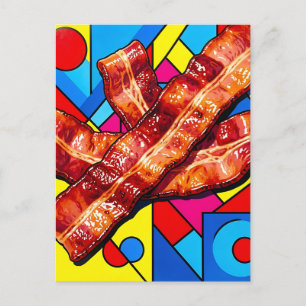 Carte Postale Pop Art Bacon Croustillant