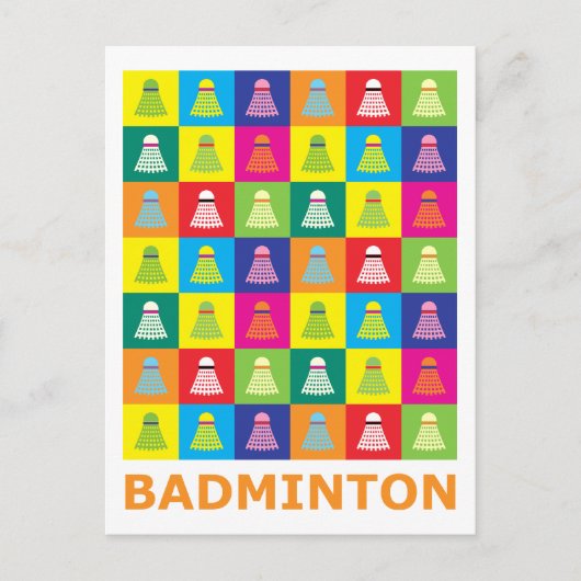 Carte Postale Pop Art Badminton (Devant)