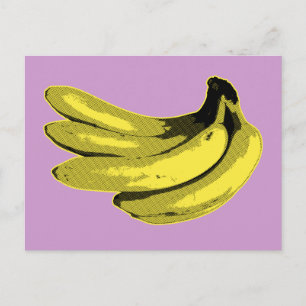 Carte Postale Pop Art Banana Jaune Graphique