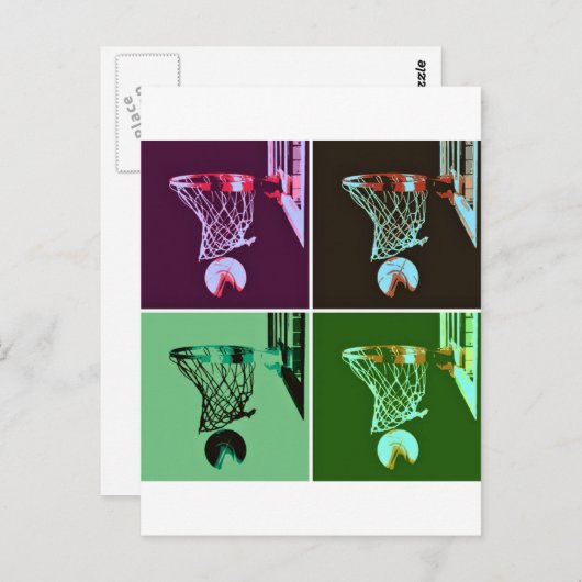 Carte Postale Pop Art Basket (Devant / Derrière)