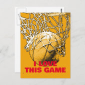 Carte Postale Pop Art Basketball Aimer Ce Jeu (Devant / Derrière)