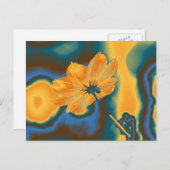 Carte Postale Pop Art Belle Fleur de Cosmos Jaune (Devant / Derrière)