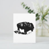 Carte Postale Pop Art Black White Buffalo Bison Silhouette (Debout devant)