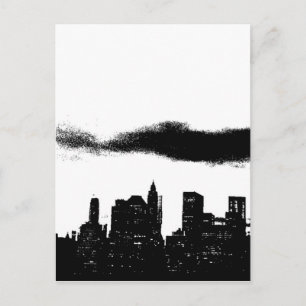 Carte Postale Pop Art Black White NYC New York City