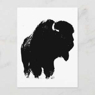 Carte Postale Pop Art Buffalo Bison Silhouette