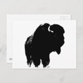 Carte Postale Pop Art Buffalo Bison Silhouette (Devant / Derrière)