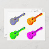 Carte Postale Pop Art classique Guitare espagnole (Devant / Derrière)