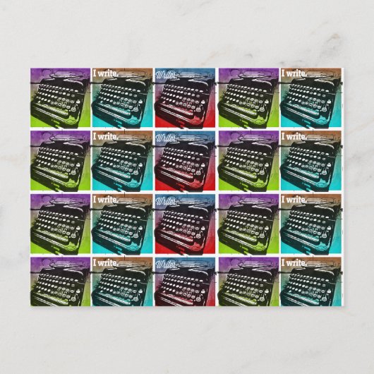 Carte Postale Pop Art Cool pour écrivains et auteurs (Devant)