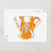 Carte Postale Pop Art Eléphant Africain (Devant / Derrière)