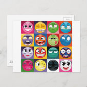 Carte Postale pop art emojis (Devant / Derrière)