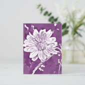 Carte Postale Pop art fleurs violette (Debout devant)