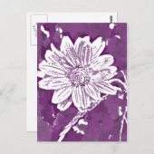 Carte Postale Pop art fleurs violette (Devant / Derrière)