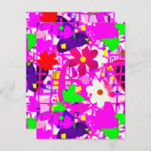 Carte Postale Pop art fleurs vives (Devant / Derrière)