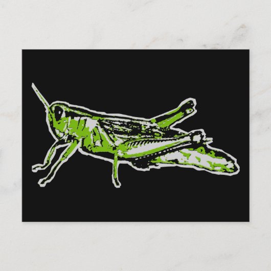 Carte Postale Pop Art Green Grasshopper (Devant)