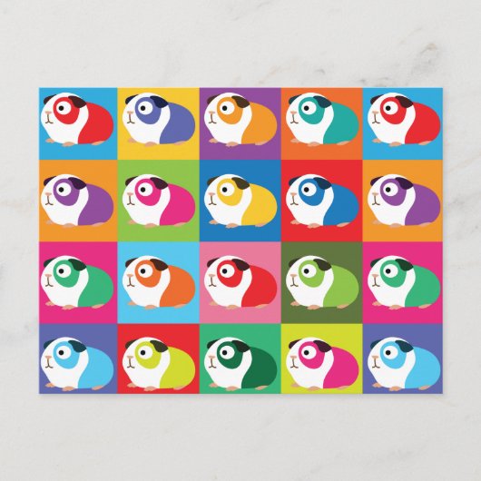 Carte Postale Pop Art Guinée Cochons (Devant)