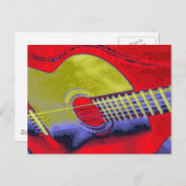 Carte Postale Pop Art Guitare (Devant / Derrière)