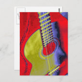 Carte Postale Pop Art Guitare (Devant / Derrière)