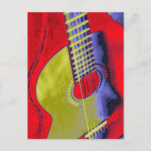 Carte Postale Pop Art Guitare (Devant)