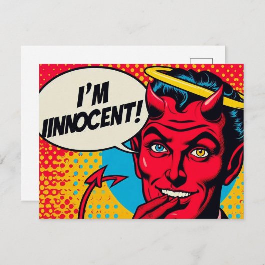 Carte Postale Pop Art Innocent Devil (Devant / Derrière)
