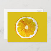 Carte Postale Pop art jaune citron aquarelle originale (Devant / Derrière)