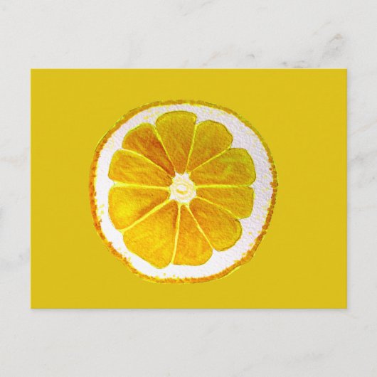 Carte Postale Pop art jaune citron aquarelle originale (Devant)
