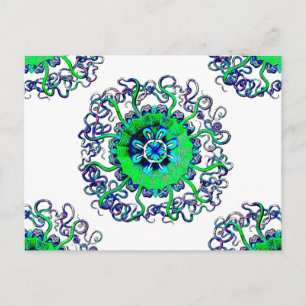 Carte Postale Pop Art Jellyfish super MandalaTattoo