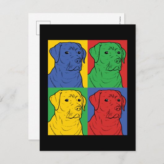 Carte Postale Pop Art Labrador Retriever (Devant / Derrière)
