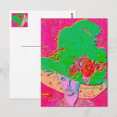 Carte Postale Pop art lady, (Devant / Derrière)