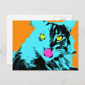 Carte Postale Pop Art Maine Coon Cat (Devant / Derrière)