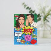 Carte Postale Pop Art New Years Eve Party Comic (Debout devant)