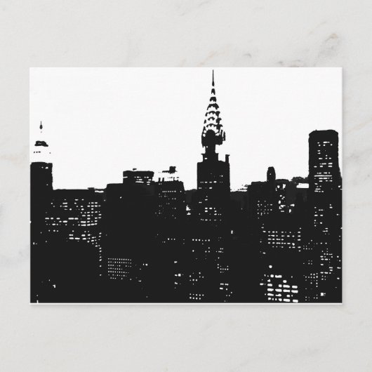 Carte Postale Pop Art New York Silhouette (Devant)