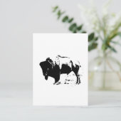 Carte Postale Pop Art noir et blanc Buffalo Silhouette (Debout devant)
