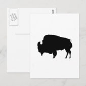 Carte Postale Pop Art noir et blanc Buffalo Silhouette (Devant / Derrière)
