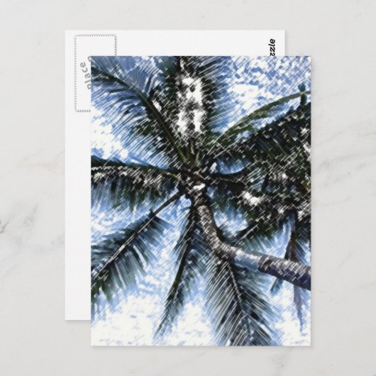 Carte Postale Pop Art Palm Tree (Devant / Derrière)