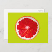 Carte Postale Pop art pamplemousse rose aquarelle originale (Devant / Derrière)