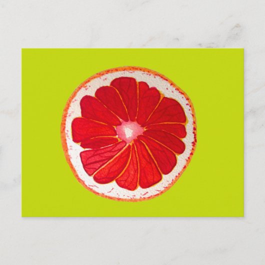 Carte Postale Pop art pamplemousse rose aquarelle originale (Devant)