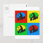Carte Postale Pop Art Panda (Devant / Derrière)