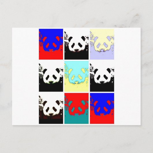Carte Postale Pop Art Panda (Devant)