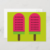 Carte Postale Pop Art posiche pastèque art fruitier (Devant / Derrière)